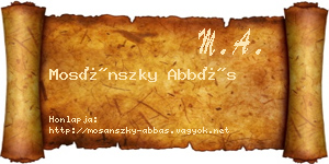 Mosánszky Abbás névjegykártya